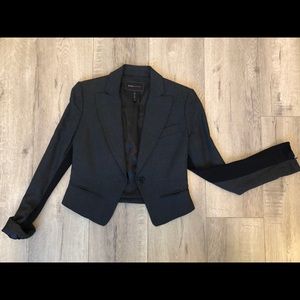 BCBG Charcoal Grey Blazer with Black Detail